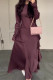 Celebrities Elegant Solid Frenulum Flounce O Neck A Line Dresses