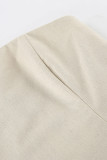 Sexy Vacation Solid Pocket Strapless Strapless Dresses