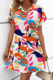 Bohemian Vacation Floral Turndown Collar Shirt Dresses