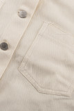 Casual Elegant Solid Pocket Turndown Collar Long Sleeve Two Pieces