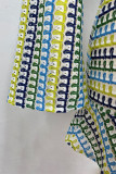 Sexy Vacation Color Block Hollowed Out Contrast Weave V Neck Beach Dresses