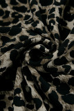 Vintage Elegant Leopard Patchwork Flounce Peter Pan Collar A Line Dresses