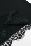 Celebrities Elegant Solid Lace Regular High Waist Solid Color Bottoms
