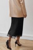 Celebrities Elegant Solid Lace Regular High Waist Solid Color Bottoms