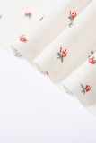 Sweet Elegant Print Flowers Backless U Neck Sleeveless Two Pieces