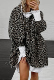 Vintage Elegant Leopard Patchwork Flounce Peter Pan Collar A Line Dresses