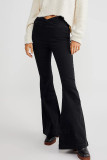 Solid Patchwork Asymmetrical High Waist Regular Denim Jeans