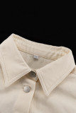 Casual Elegant Solid Pocket Turndown Collar Long Sleeve Two Pieces