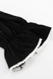 Celebrities Elegant Solid Flounce O Neck A Line Dresses