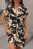 Bohemian Vacation Floral Turndown Collar Shirt Dresses