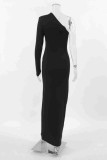Sexy Solid Slit Oblique Collar Evening Dresses