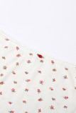 Sweet Elegant Print Flowers Backless U Neck Sleeveless Two Pieces