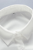 Casual Solid Hollowed Out Pocket Frenulum Backless Turndown Collar Tops
