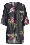 Sexy Vacation Floral Patchwork Swimwears Cover Up