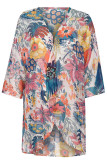 Sexy Vacation Floral Patchwork Swimwears Cover Up