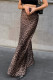 Sexy Vintage Print Leopard Zipper Regular High Waist Patchwork Bottoms
