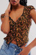 Sexy Vintage Print Flowers V Neck Tops
