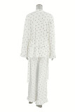 Casual Living Love Print Flounce U Neck Sleeveless Three Pieces
