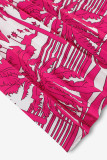 Vintage Vacation Print Frenulum Halter Pleated Dresses