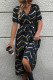 Vintage Elegant Striped Bronzing Bandage V Neck A Line Short Sleeve Dress
