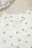 Casual Living Love Print Flounce U Neck Sleeveless Three Pieces