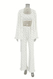 Casual Living Love Print Flounce U Neck Sleeveless Three Pieces