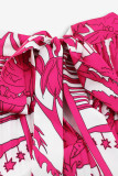 Vintage Vacation Print Frenulum Halter Pleated Dresses