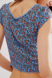 Sexy Vintage Print Flowers V Neck Tops