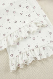 Casual Living Love Print Flounce U Neck Sleeveless Three Pieces