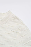 Casual Solid Hollowed Out Texture O Neck T-Shirts