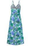 Bohemian Elegant Floral Contrast V Neck Sling Dresses