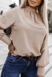 Celebrities Elegant Solid Buttons Fold Turtleneck Tops