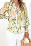 Elegant Gradual Change Contrast Turndown Collar Tops
