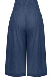 Casual Simplicity Solid Pocket Loose High Waist Wide Leg Solid Color Bottoms