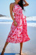 Sexy Vacation Floral Frenulum Backless Halter Beach Dresses