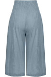 Casual Simplicity Solid Pocket Loose High Waist Wide Leg Solid Color Bottoms