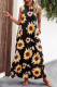 Plus Size Casual Print Flowers Pocket Contrast V Neck Printed Plus Size Dresses