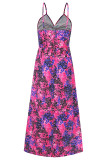 Bohemian Elegant Floral Contrast V Neck Sling Dresses