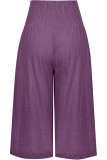Casual Simplicity Solid Pocket Loose High Waist Wide Leg Solid Color Bottoms