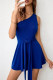 Casual Solid Bandage Oblique Collar Loose Rompers