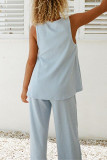 Casual Simplicity Solid V Neck Sleeveless Two Pieces
