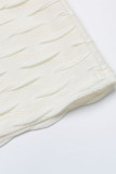 Casual Solid Hollowed Out Texture O Neck T-Shirts