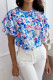 Sweet Flowers Flounce O Neck T-Shirts