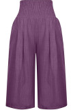 Casual Simplicity Solid Pocket Loose High Waist Wide Leg Solid Color Bottoms