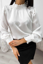 Celebrities Elegant Solid Fold Turtleneck Tops