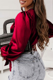 Celebrities Elegant Solid Strap Design V Neck Tops