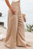 Casual Solid Patchwork Straight High Waist Straight Solid Color Bottoms