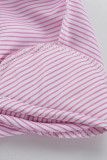 Casual Striped Buttons Turndown Collar Long Sleeve Two Pieces