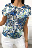 Casual Vintage Geometric Print O Neck T-Shirts