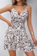 Sexy Floral Frenulum Flounce V Neck Irregular Dresses